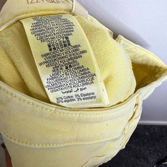 Michael Kors Izzy Skinny Jeans 6 Yellow Mid Rise Ankle Denim Spring Pants Summer - Picture 8 of 9